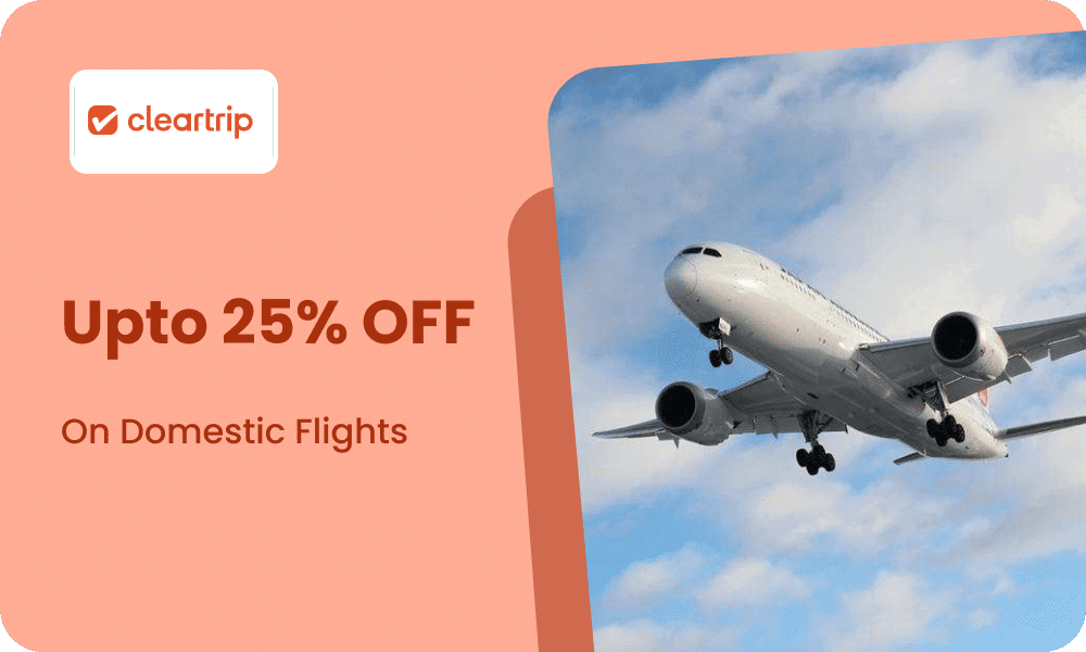 Upto 25% OFF On Domestic Flights